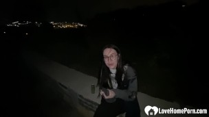 There is nothing better than getting some wet pussy while you're walking around.