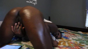 Cute Black Ebony Girl Gets Oiled Down and Freaky – She needs some discipline