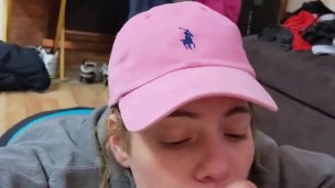 HK laughs & sucks down some tiny balls !